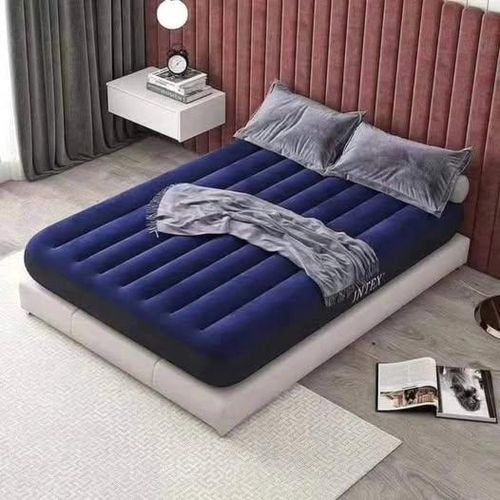 Intex Portable and Inflatable Standard Downy Air Mattress: Fiber-Tech - 10" - Twin(3x6), ( 4x6), Queen( 5x6), King(6x6). For Use at Home, Camping, Travelling, for Guests. + 1 Free Pump.