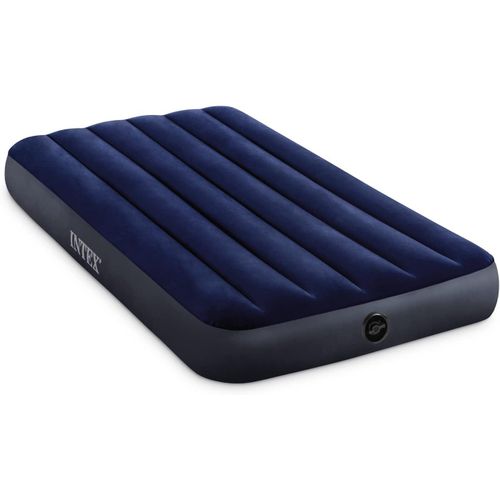 Intex Portable and Inflatable Standard Downy Air Mattress: Fiber-Tech - 10" - Twin(3x6), ( 4x6), Queen( 5x6), King(6x6). For Use at Home, Camping, Travelling, for Guests. + 1 Free Pump.