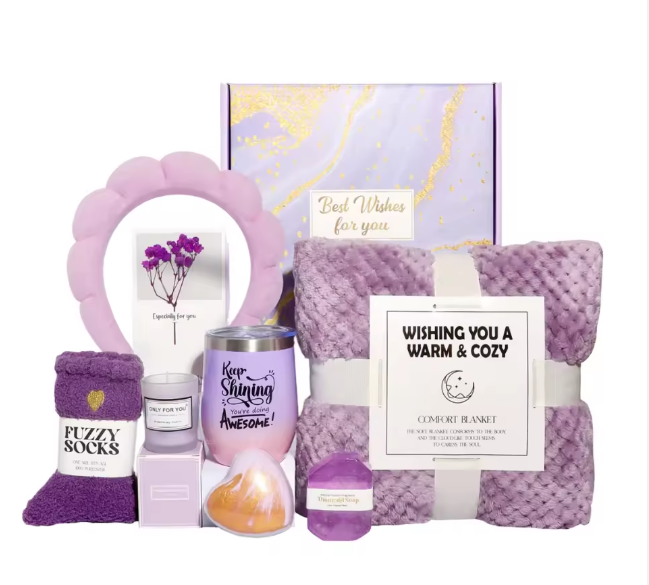 Special Gifts for Women, Thinking of You Gift Care Package with Luxury Pineapple Blanket for Women - Mom, Wife, Partner, Friends, Sister. Christmas, Valentines, Mother's Day, Birthday, Just Because.