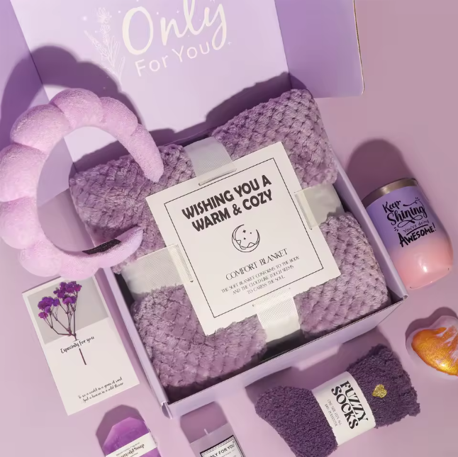 Special Gifts for Women, Thinking of You Gift Care Package with Luxury Pineapple Blanket for Women - Mom, Wife, Partner, Friends, Sister. Christmas, Valentines, Mother's Day, Birthday, Just Because.