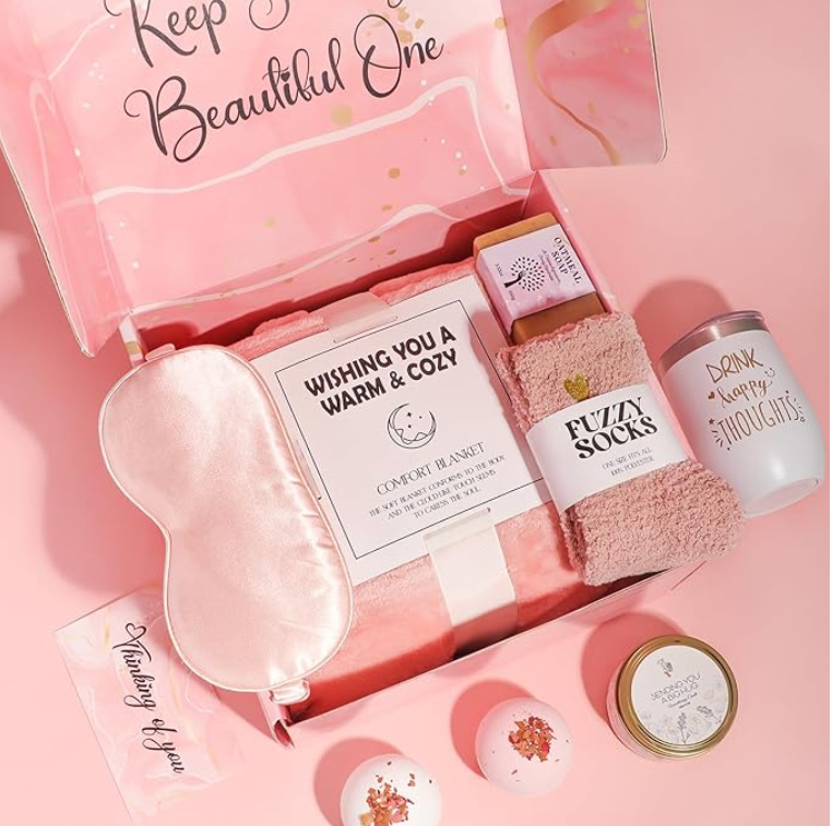 Self Care at Home Spa Gifts for Men and Women, Custom Thinking of You Gift Care Package -Baskets for Christmas, Valentine's, Birthdays, Get Well Soon, Just Because. Any Day Gifts.