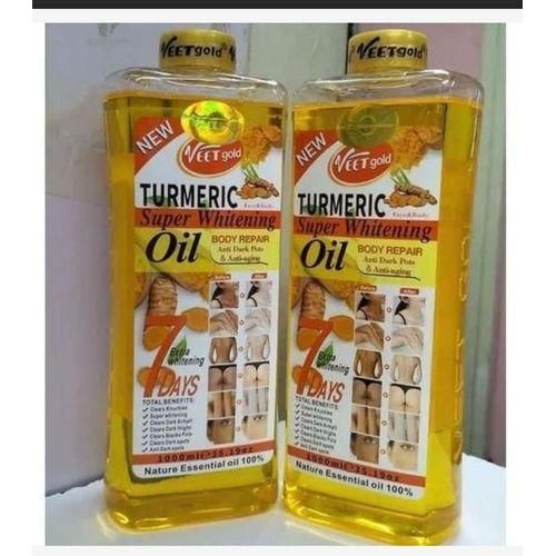 VEET GOLD Tumeric Super Whitening Body Oil – 1000ml-Brightens, Moisturizes & Evens Skin Tone
