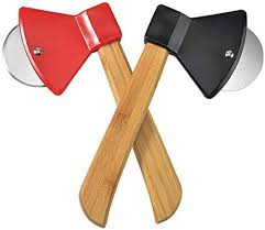 🍕Creative Axe-Style Stainless Steel Pizza Cutter – Fun & Functional Pizza Slicer with Wooden Handle 🔪🪓