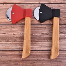 🍕Creative Axe-Style Stainless Steel Pizza Cutter – Fun & Functional Pizza Slicer with Wooden Handle 🔪🪓