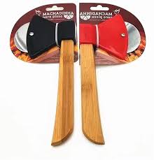 🍕Creative Axe-Style Stainless Steel Pizza Cutter – Fun & Functional Pizza Slicer with Wooden Handle 🔪🪓