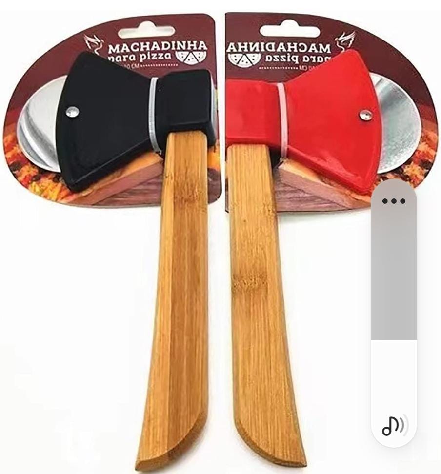 🍕Creative Axe-Style Stainless Steel Pizza Cutter – Fun & Functional Pizza Slicer with Wooden Handle 🔪🪓