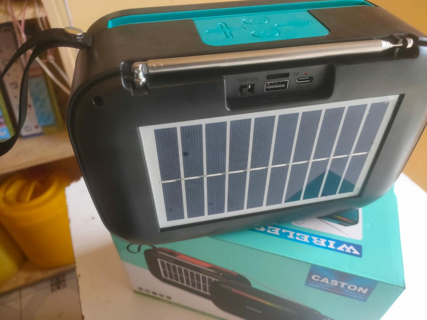 Caston  ST -A123 portable bluetooth speaker with a solar panel for charging