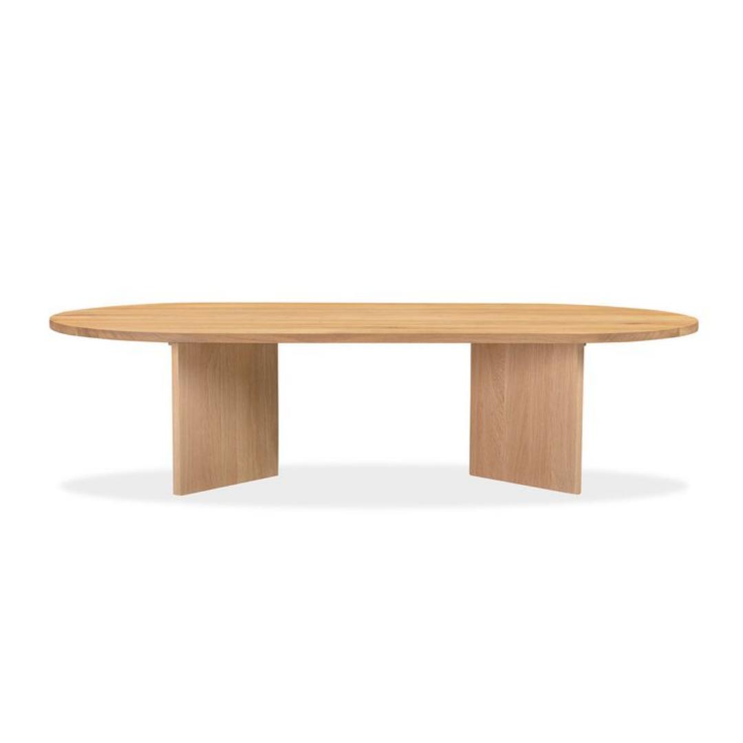 ​Modern Oval Coffee Table - Premium MDF Wood Finish Center Table for Living Room, Office & Home Decor - Elegant Wooden Tea Table with Sturdy Pedestal Base - Durable, Stylish & Easy Assembly Furniture