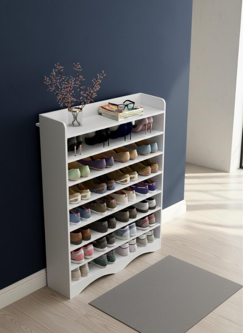 ​Modern 10-Tier Wooden Shoe Rack Organizer | Space-Saving Entryway Shoe Cabinet & Storage Shelf | Durable MDF Wood Footwear Display Stand for Heels, Sneakers & Boots | Home & Office Furniture Decor