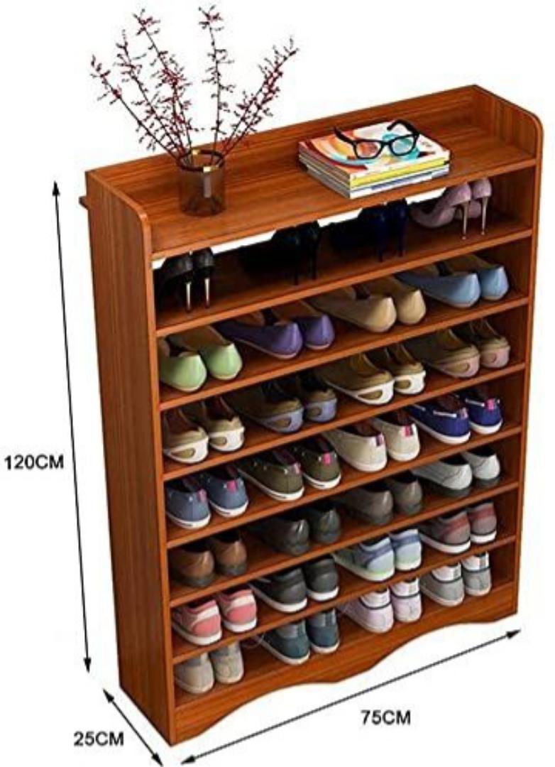 ​Modern 10-Tier Wooden Shoe Rack Organizer | Space-Saving Entryway Shoe Cabinet & Storage Shelf | Durable MDF Wood Footwear Display Stand for Heels, Sneakers & Boots | Home & Office Furniture Decor
