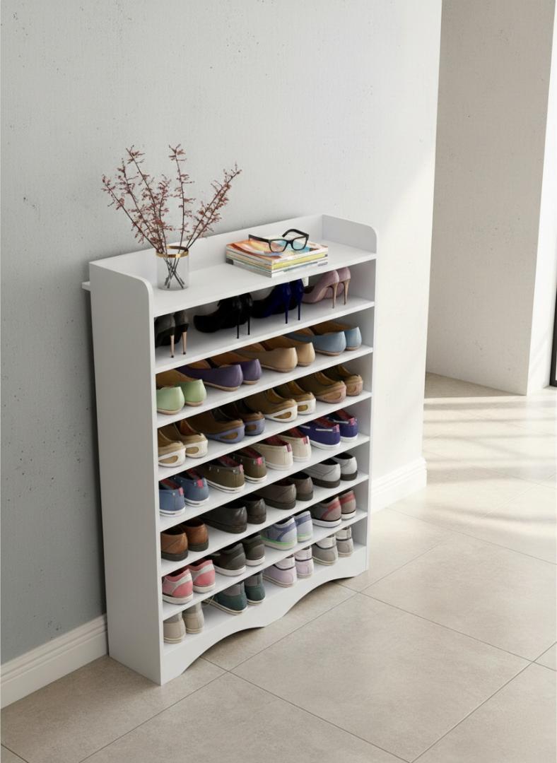 ​Modern 10-Tier Wooden Shoe Rack Organizer | Space-Saving Entryway Shoe Cabinet & Storage Shelf | Durable MDF Wood Footwear Display Stand for Heels, Sneakers & Boots | Home & Office Furniture Decor
