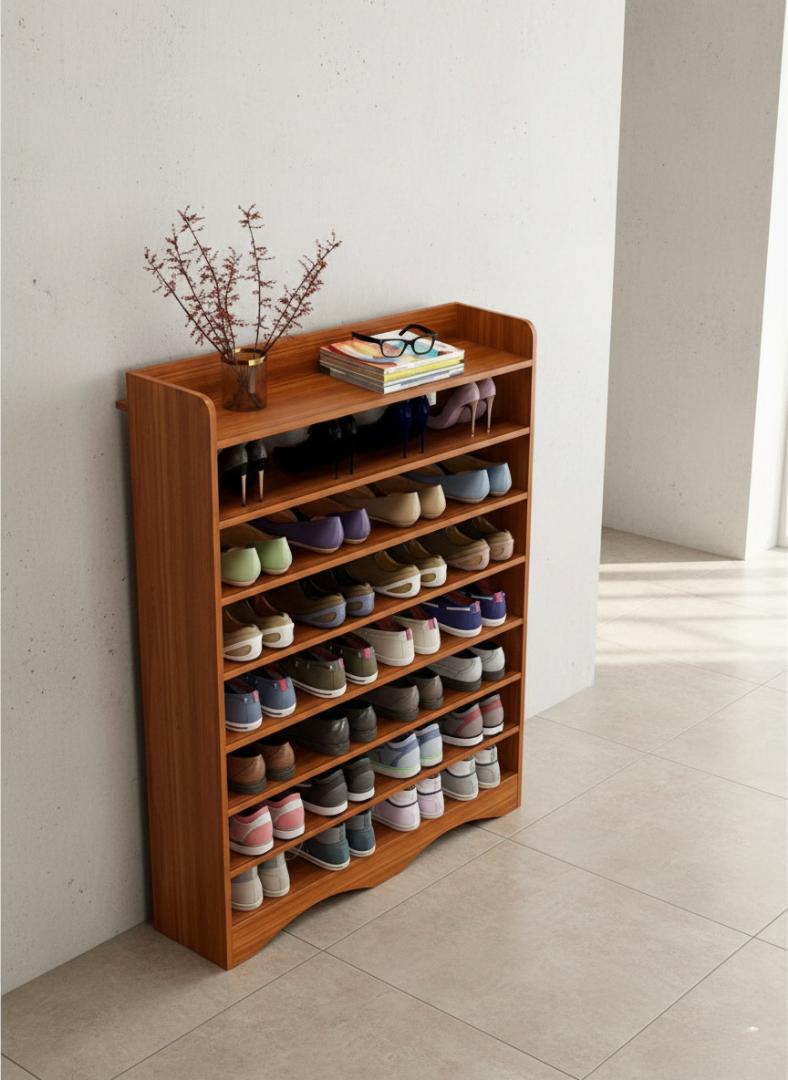 ​Modern 10-Tier Wooden Shoe Rack Organizer | Space-Saving Entryway Shoe Cabinet & Storage Shelf | Durable MDF Wood Footwear Display Stand for Heels, Sneakers & Boots | Home & Office Furniture Decor