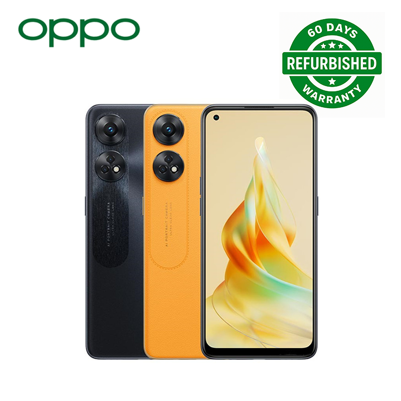 Refurbished OPPO Reno8 T 256GB+8GB 100MP Camera 90Hz 6.43'' Fiberglass-Leather Design 5000mAh 33W SuperVOOC Android 13 Smart Phones