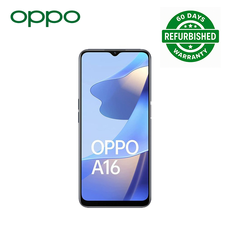 Refurbished OPPO A16 64GB+4GB 6.52" 13MP Camera 5000mAh Side Fingerprint Unlock Android 11 2G/3G/4G LTE Dual SIM Smart Phones