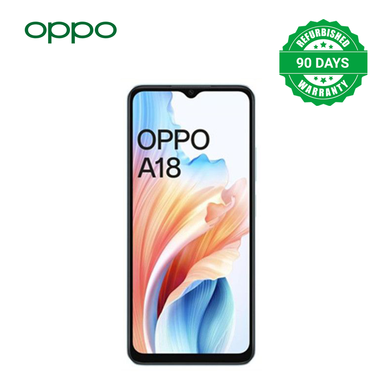 Refurbished OPPO A18 6.56" 90Hz Display 4GB+64GB 8MP Android 13 Side Fingerprint 5000mAh Type-C Charge Smart Phones IP54 Dust Splash Resistant