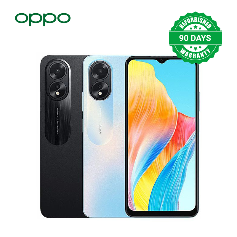 Refurbished OPPO A18 6.56" 90Hz Display 4GB+64GB 8MP Android 13 Side Fingerprint 5000mAh Type-C Charge Smart Phones IP54 Dust Splash Resistant