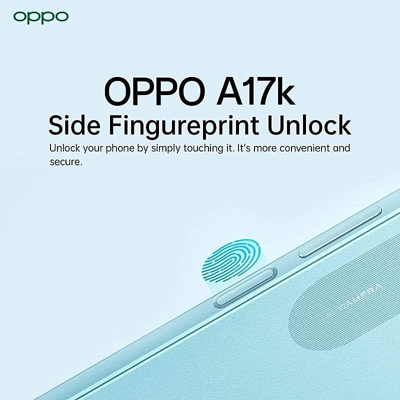 Refurbished OPPO A17K 6.56" 64GB+ 3GB RAM Side Fingerprint Unlock IPX4 Waterproof 5000mAh Android 12 4G-Dual SIM Smart Phones(Device Only, No Original Accessories!)