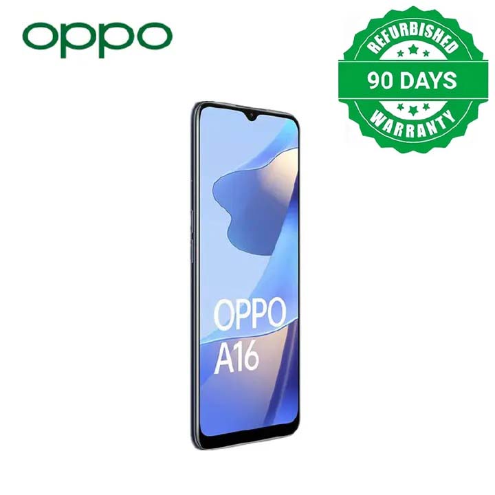 Refurbished OPPO A16 64GB+4GB 6.52" 13MP Camera 5000mAh Side Fingerprint Unlock Android 11 2G/3G/4G LTE Dual SIM Smart Phones(Device Only, No Original Accessories!)