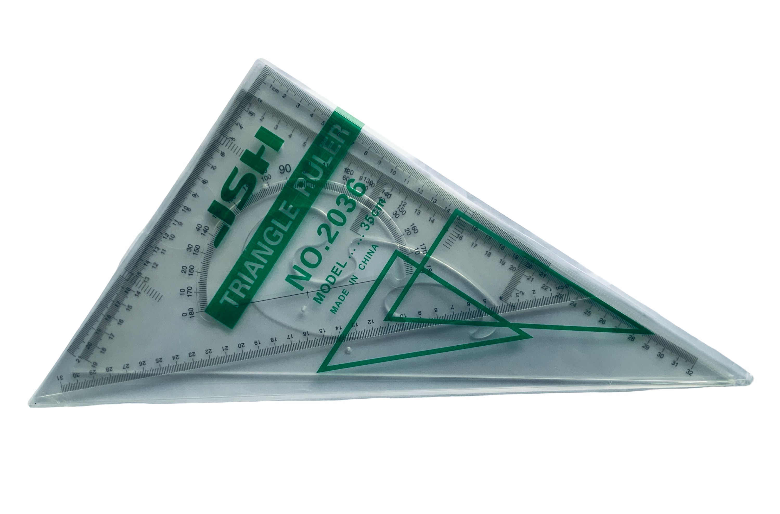 35cm Transparent Triangular Set Square – Large Geometry Triangle Ruler for Technical Drawing & Drafting, architecture tools