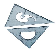 35cm Transparent Triangular Set Square – Large Geometry Triangle Ruler for Technical Drawing & Drafting, architecture tools