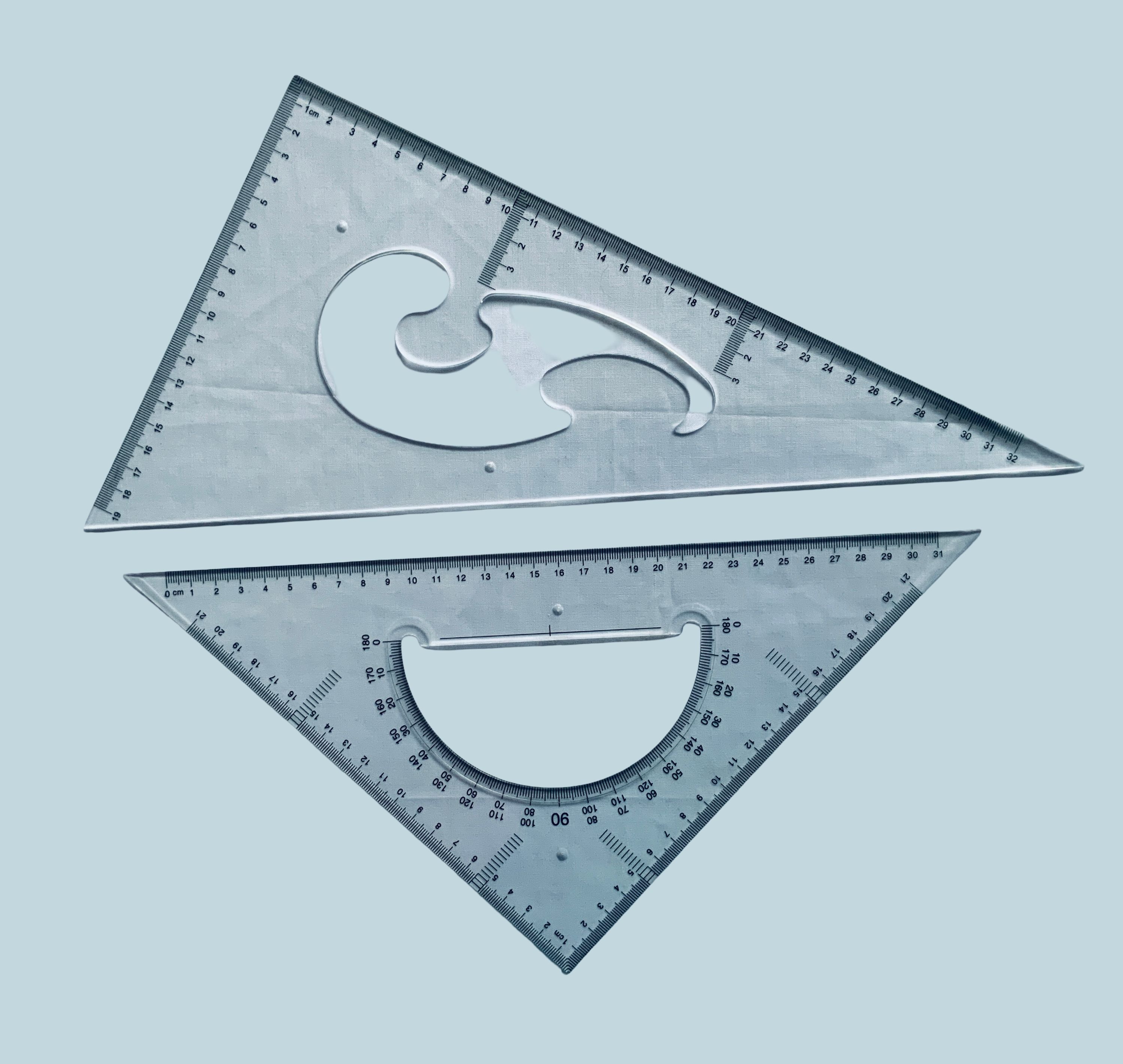 35cm Transparent Triangular Set Square – Large Geometry Triangle Ruler for Technical Drawing & Drafting, architecture tools