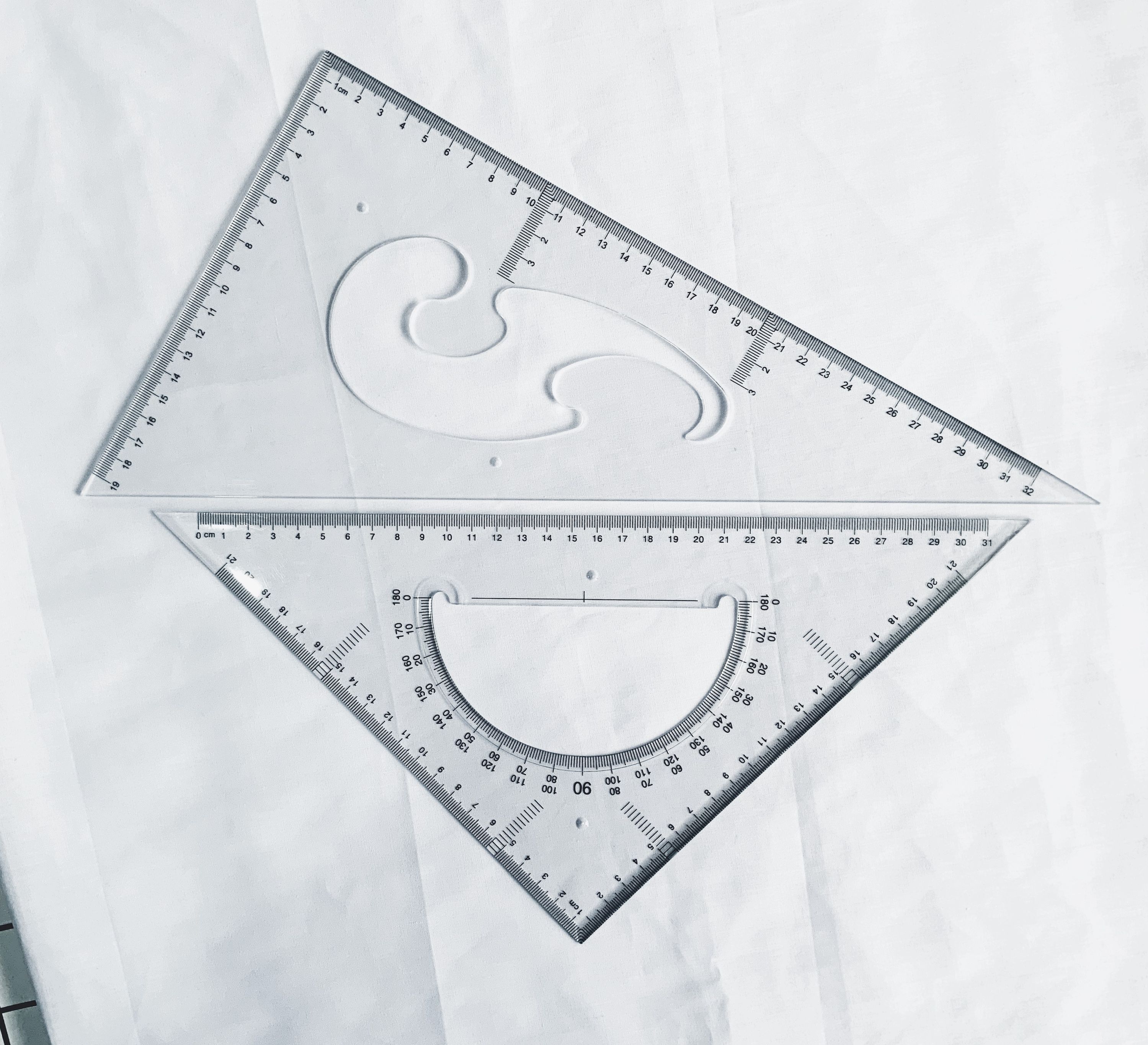 35cm Transparent Triangular Set Square – Large Geometry Triangle Ruler for Technical Drawing & Drafting, architecture tools