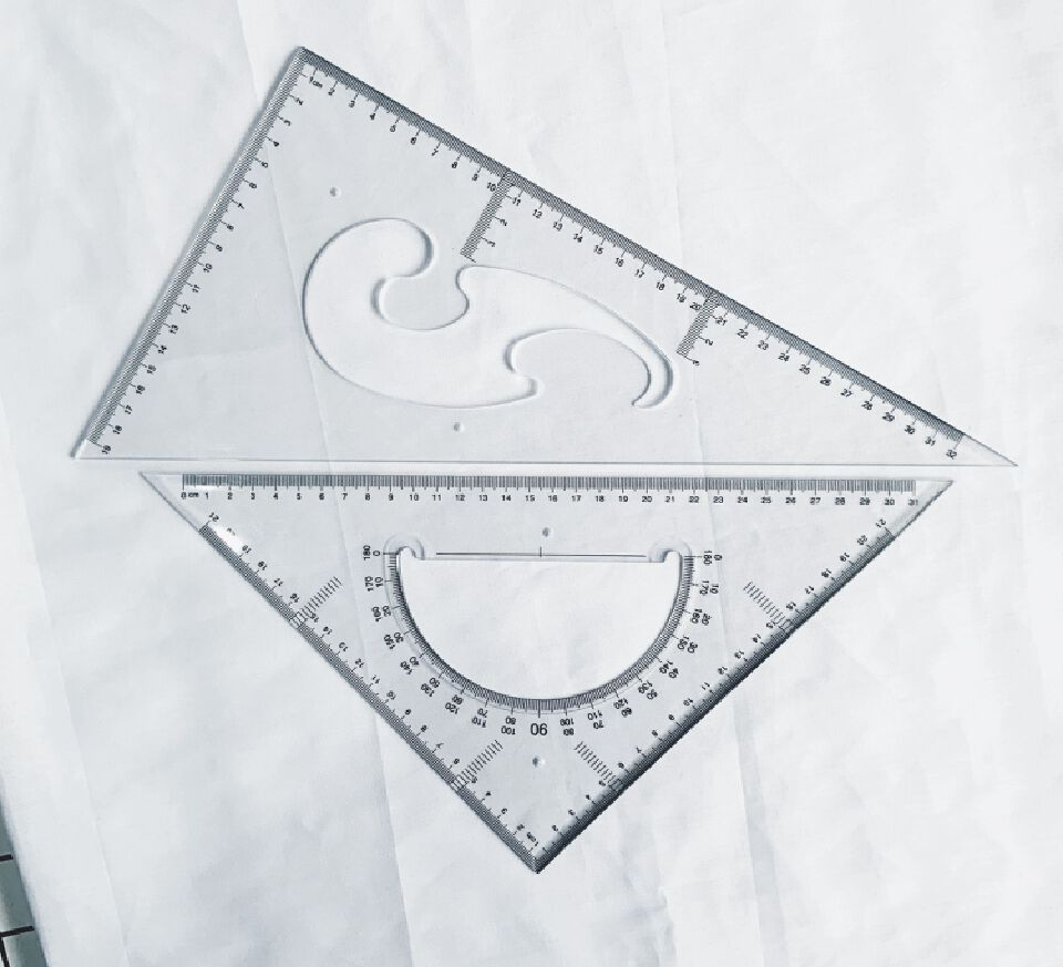 35cm Transparent Triangular Set Square – Large Geometry Triangle Ruler for Technical Drawing & Drafting, architecture tools