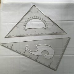 45cm Transparent Triangular Set Square – Large Geometry Triangle Ruler for Technical Drawing & Drafting, architecture tools
