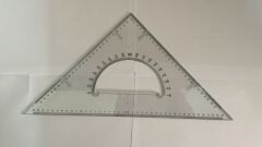 45cm Transparent Triangular Set Square – Large Geometry Triangle Ruler for Technical Drawing & Drafting, architecture tools