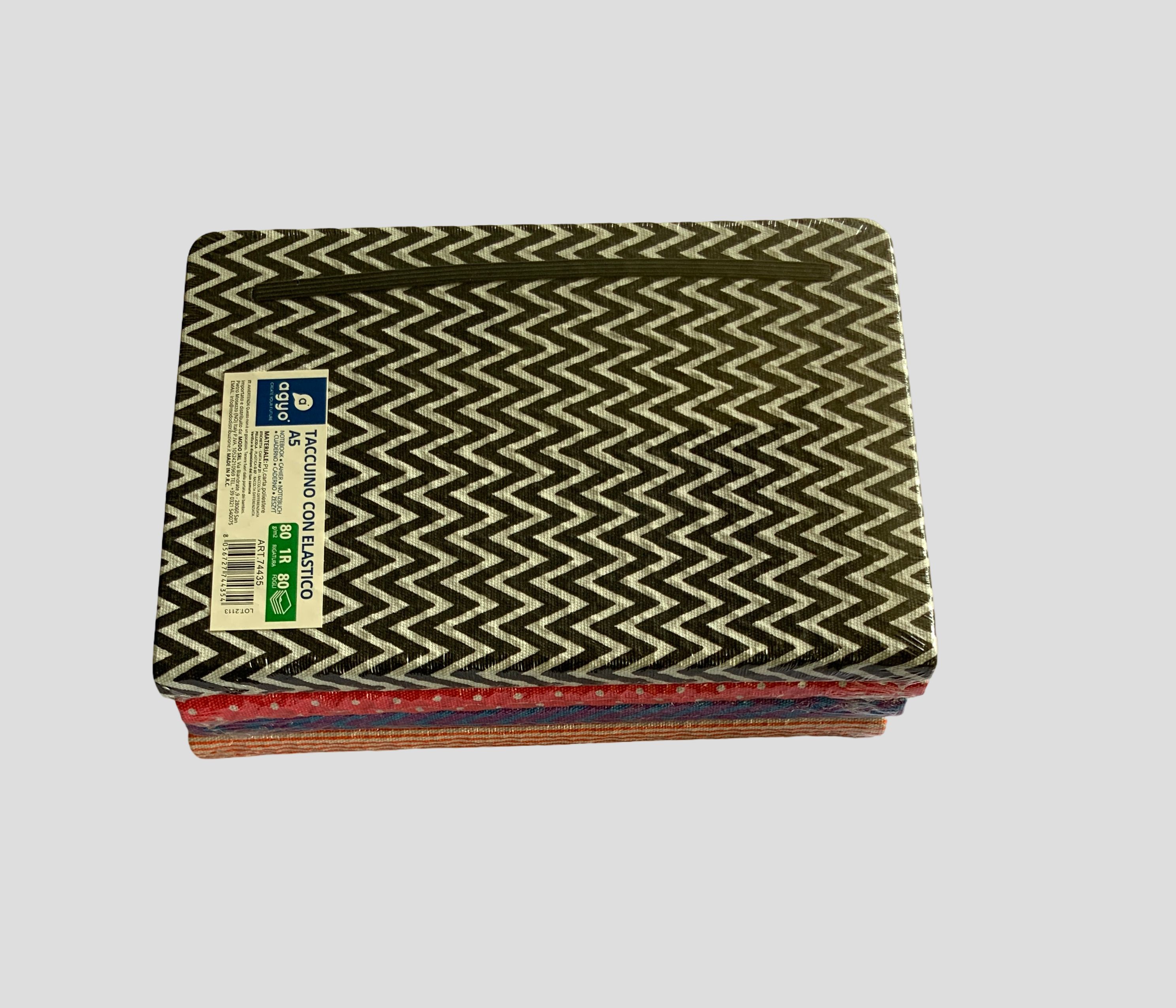 A5 160 pages Hard Cover Notebook, zigzag notebook, elastic band journal, lined pages, stylish notebook, school supplies, office notebook, gift notebook NOTEPADS