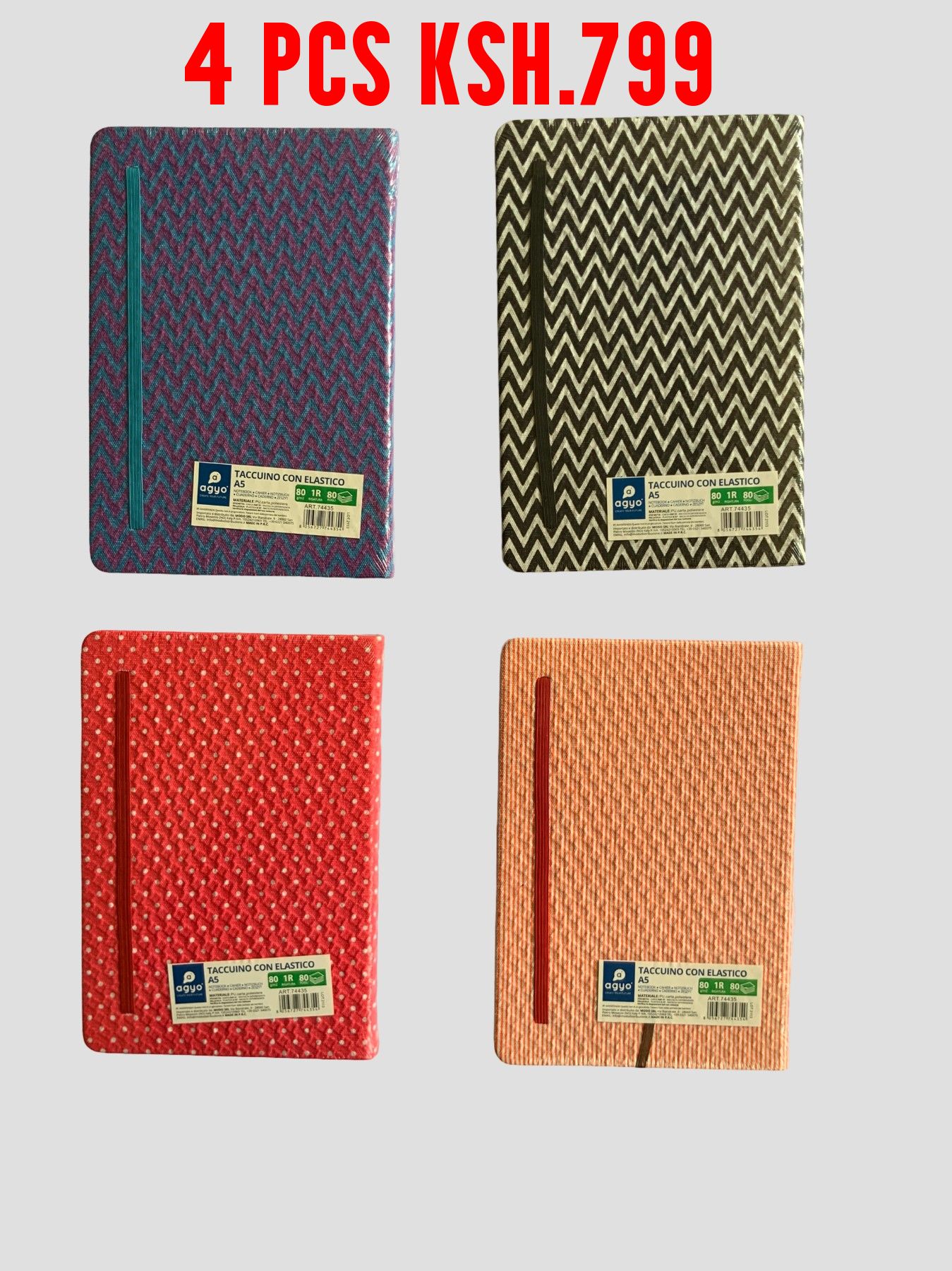 A5 160 pages Hard Cover Notebook, zigzag notebook, elastic band journal, lined pages, stylish notebook, school supplies, office notebook, gift notebook NOTEPADS