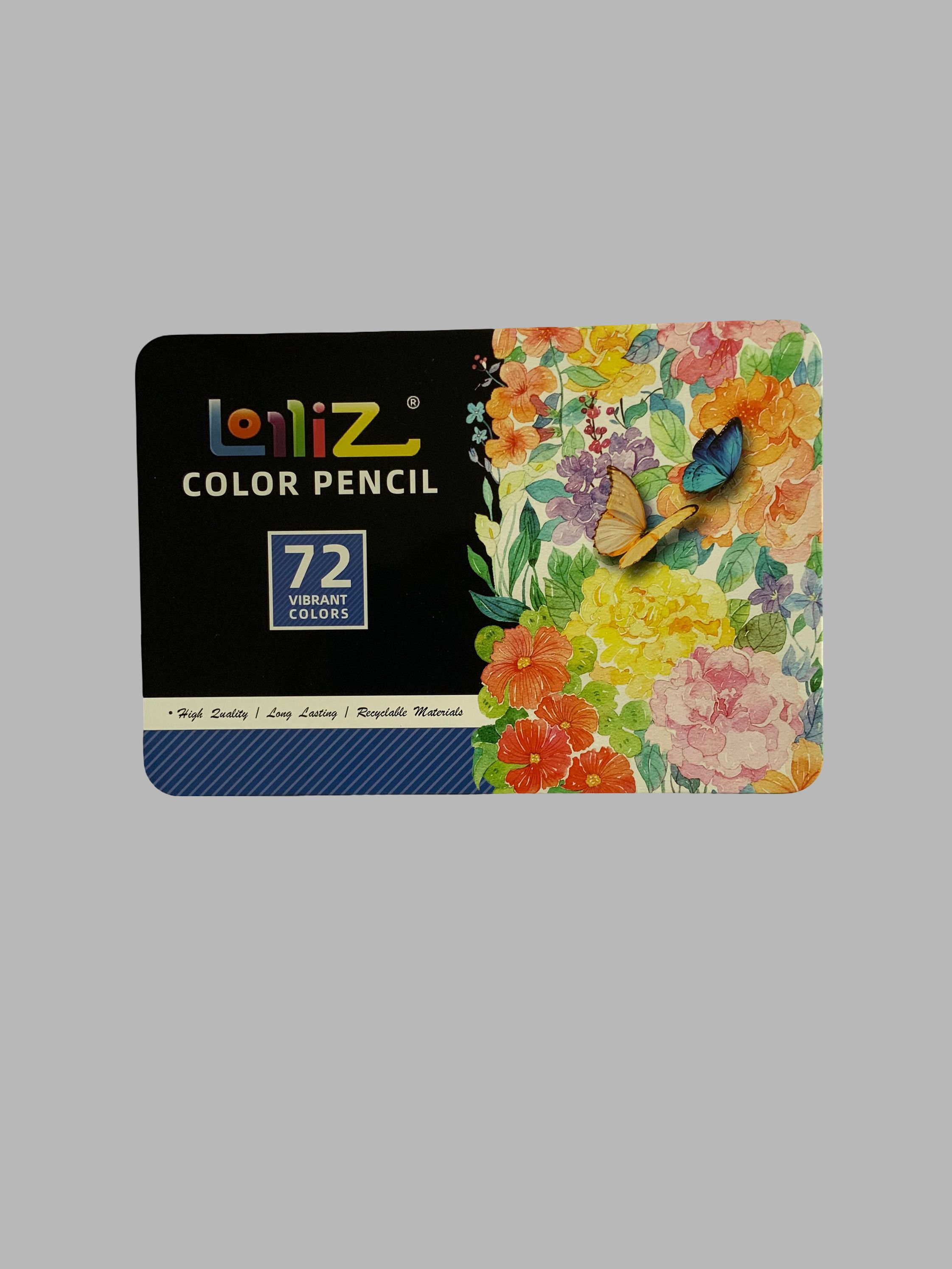 LolliZ 72 Colors Metal Box Professional Oil Colour Pencil Set Artist Painting Sketching Wood Color Pencil School Art Supplies