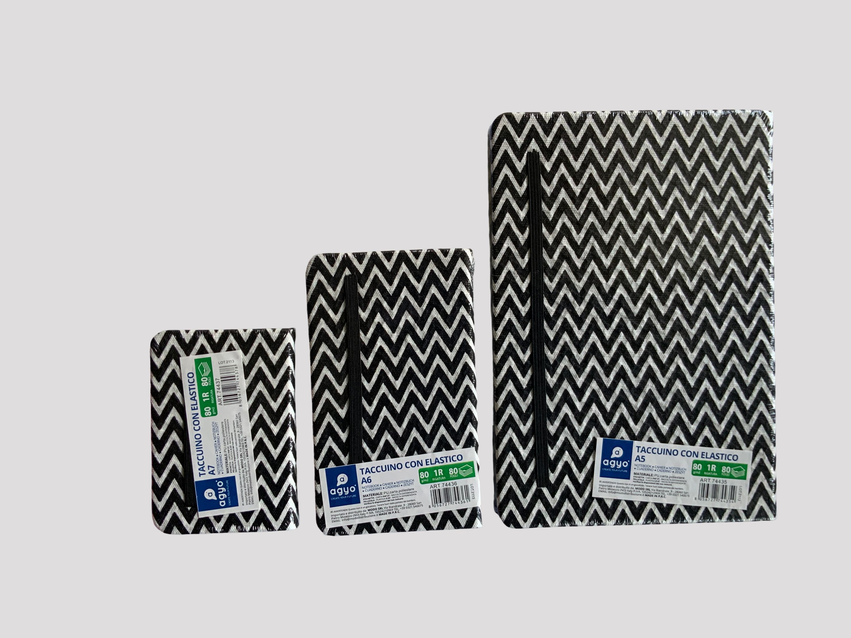A5, A6, A7 160 pages Hard Cover Notebook, zigzag notebook, elastic band journal, lined pages, stylish notebook, school supplies, office notebook, gift notebook NOTEPADS