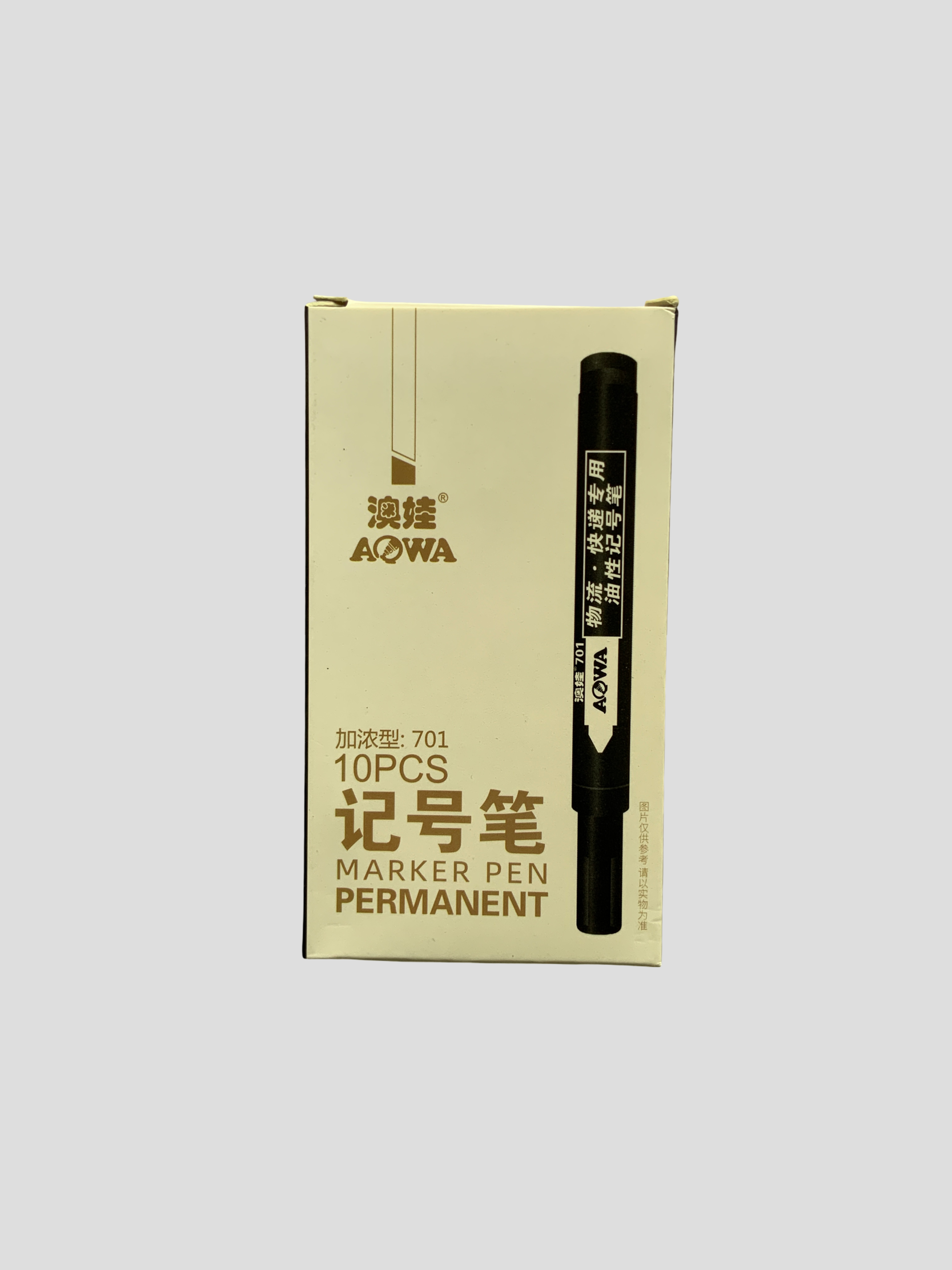 AOWA 701 Permanent Marker Pen (Box of 10)  Blue/Red/Black Waterproof Permanent Marker Set Office/School Marker Pens