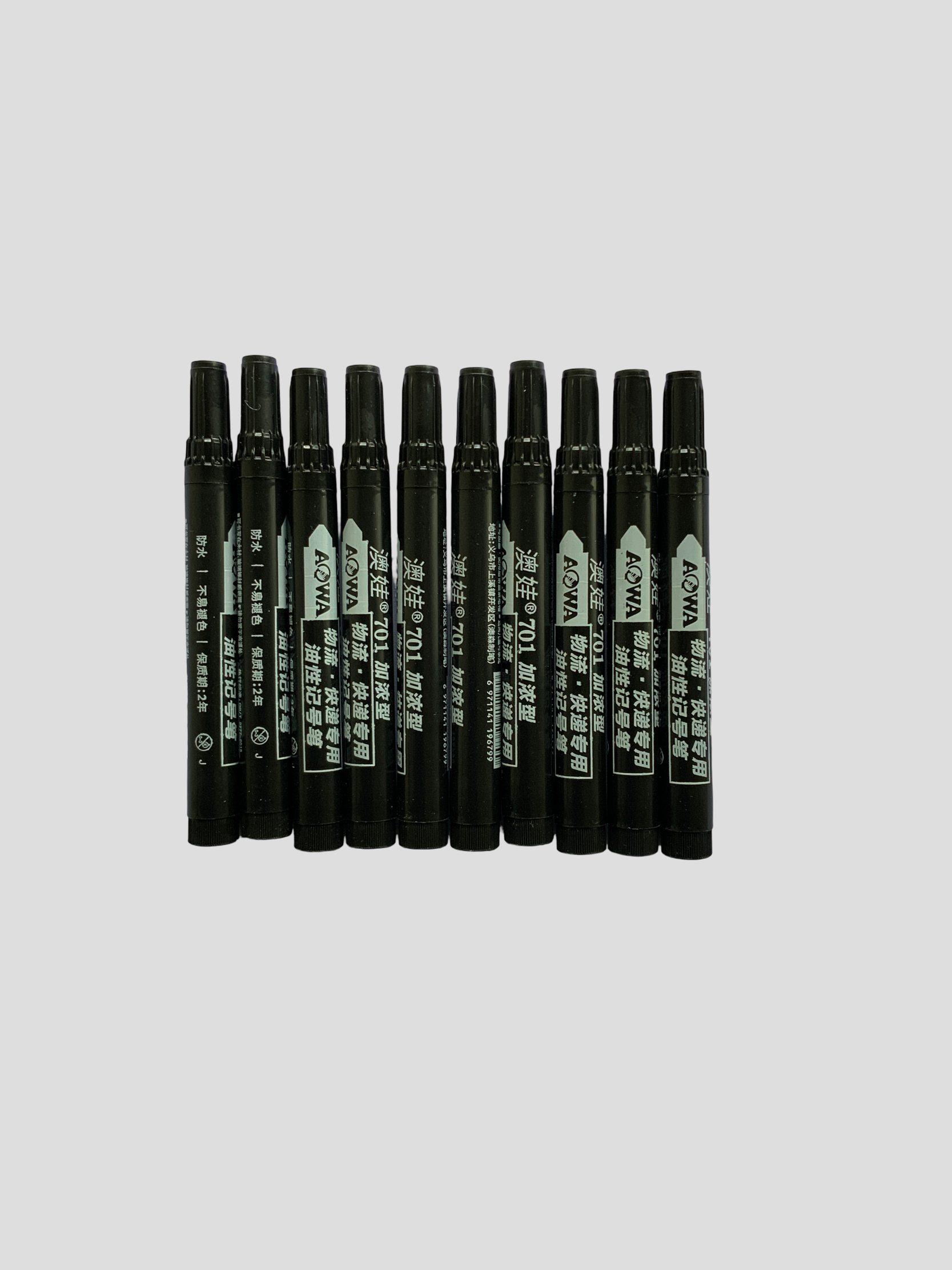 AOWA 701 Permanent Marker Pen (Box of 10)  Blue/Red/Black Waterproof Permanent Marker Set Office/School Marker Pens