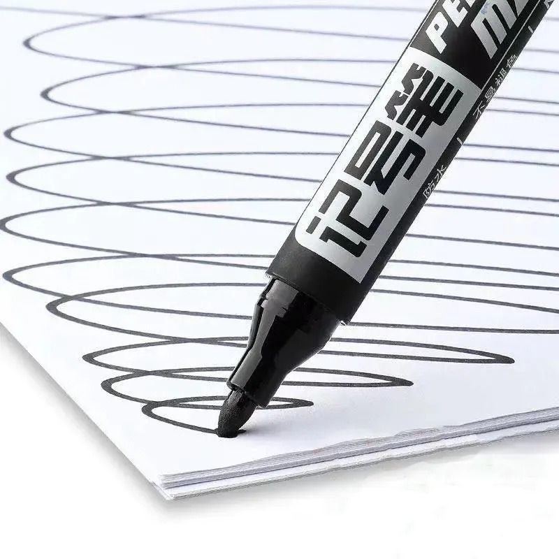 AOWA 701 Permanent Marker Pen (Box of 10)  Blue/Red/Black Waterproof Permanent Marker Set Office/School Marker Pens