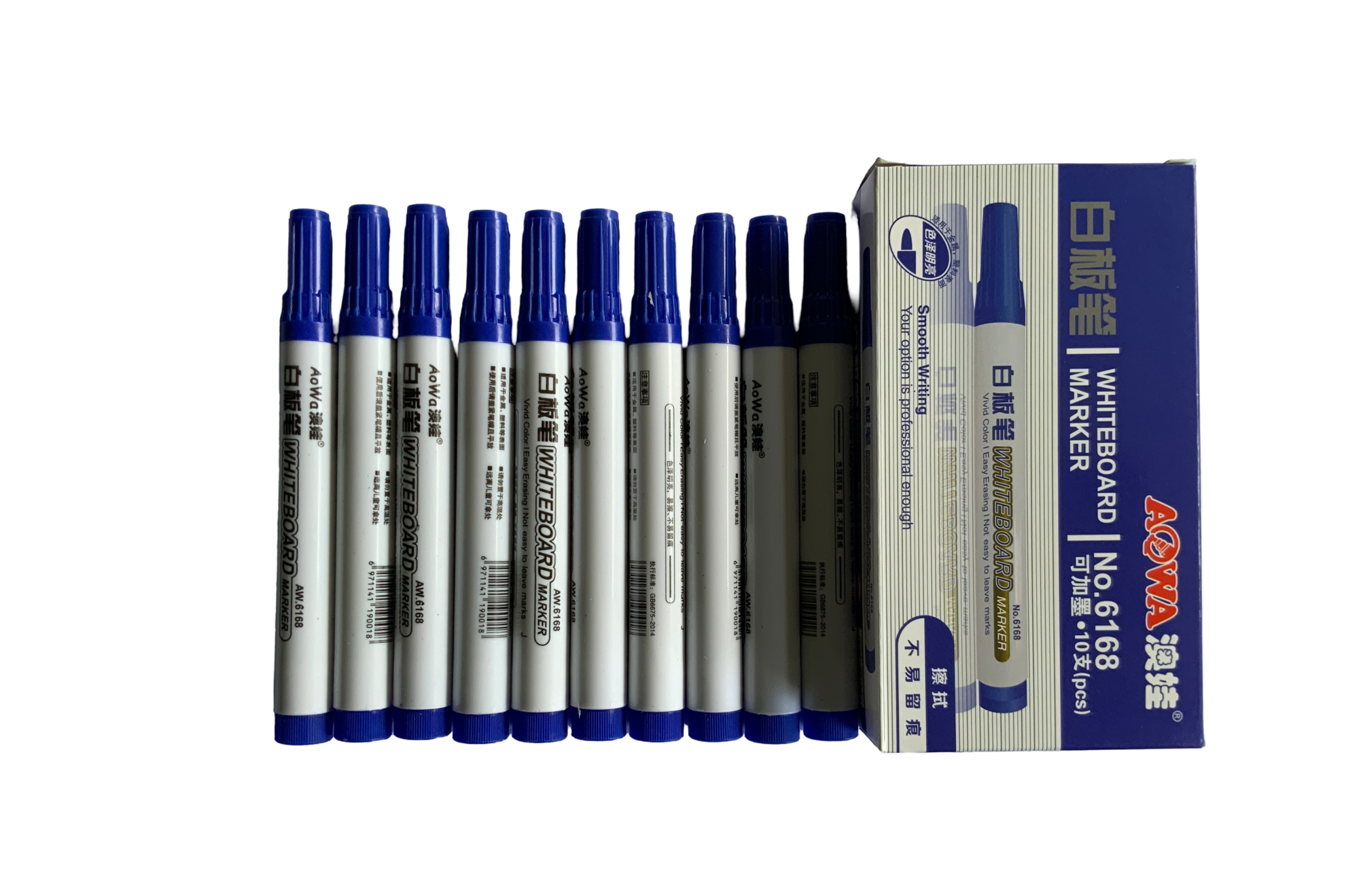 Aowa 6168 Whiteboard Marker Pen (Box of 10)  Dry Erase Marker Set  Refillable Whiteboard Markers Office & School Whiteboard Markers  (Red/Blue/Black)