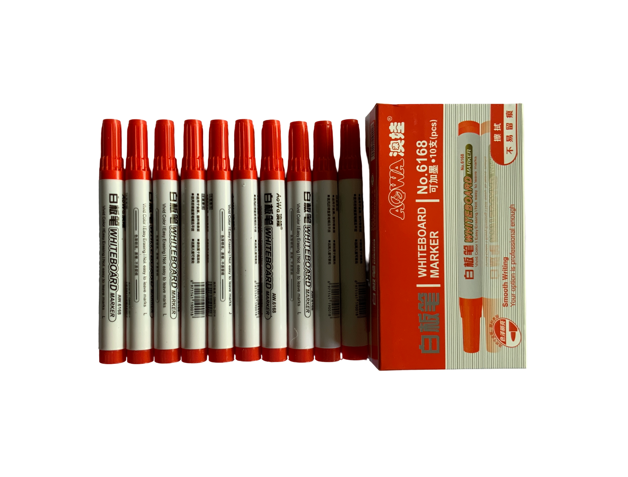 Aowa 6168 Whiteboard Marker Pen (Box of 10)  Dry Erase Marker Set  Refillable Whiteboard Markers Office & School Whiteboard Markers  (Red/Blue/Black)