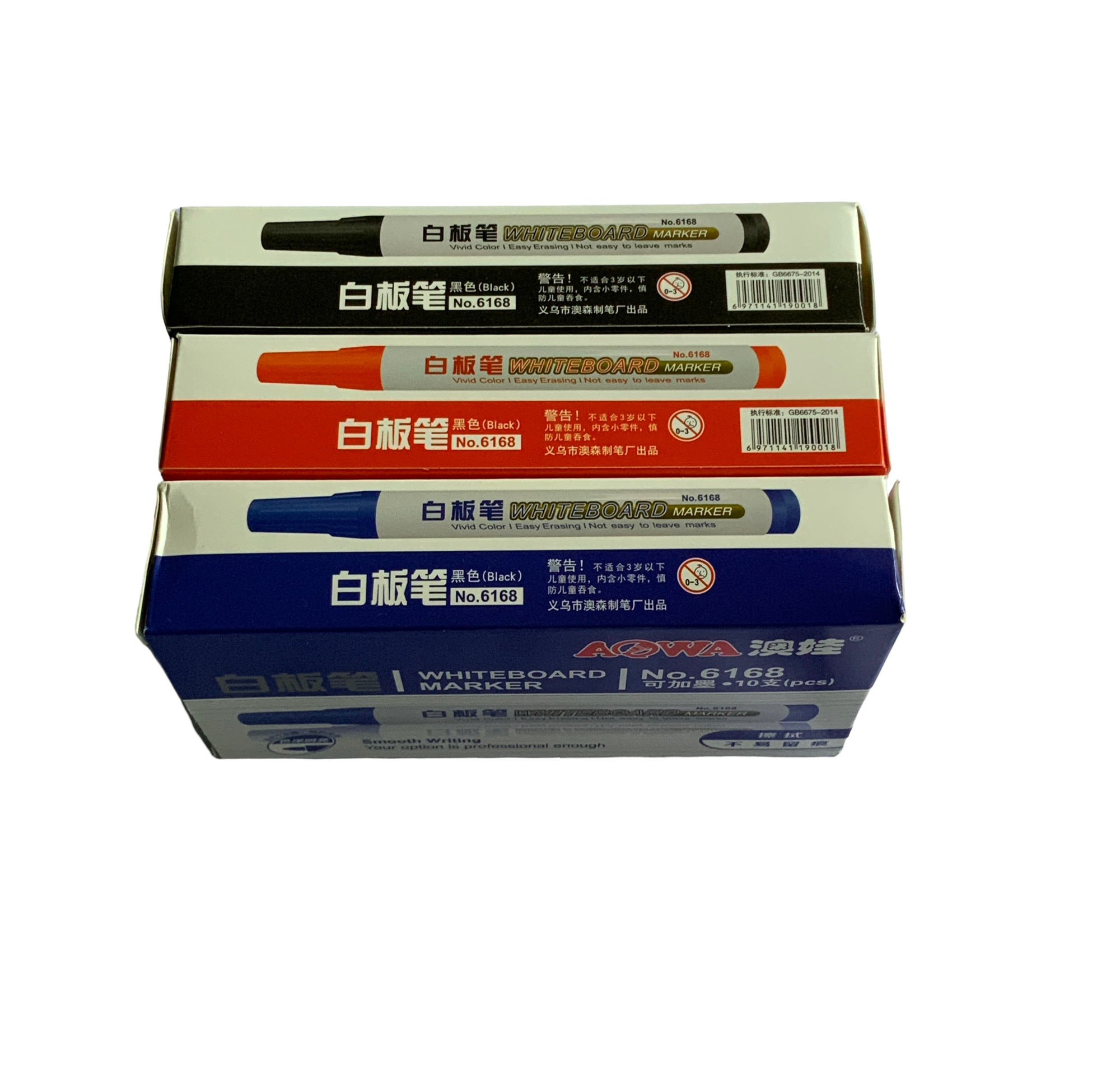 Aowa 6168 Whiteboard Marker Pen (Box of 10)  Dry Erase Marker Set  Refillable Whiteboard Markers Office & School Whiteboard Markers  (Red/Blue/Black)