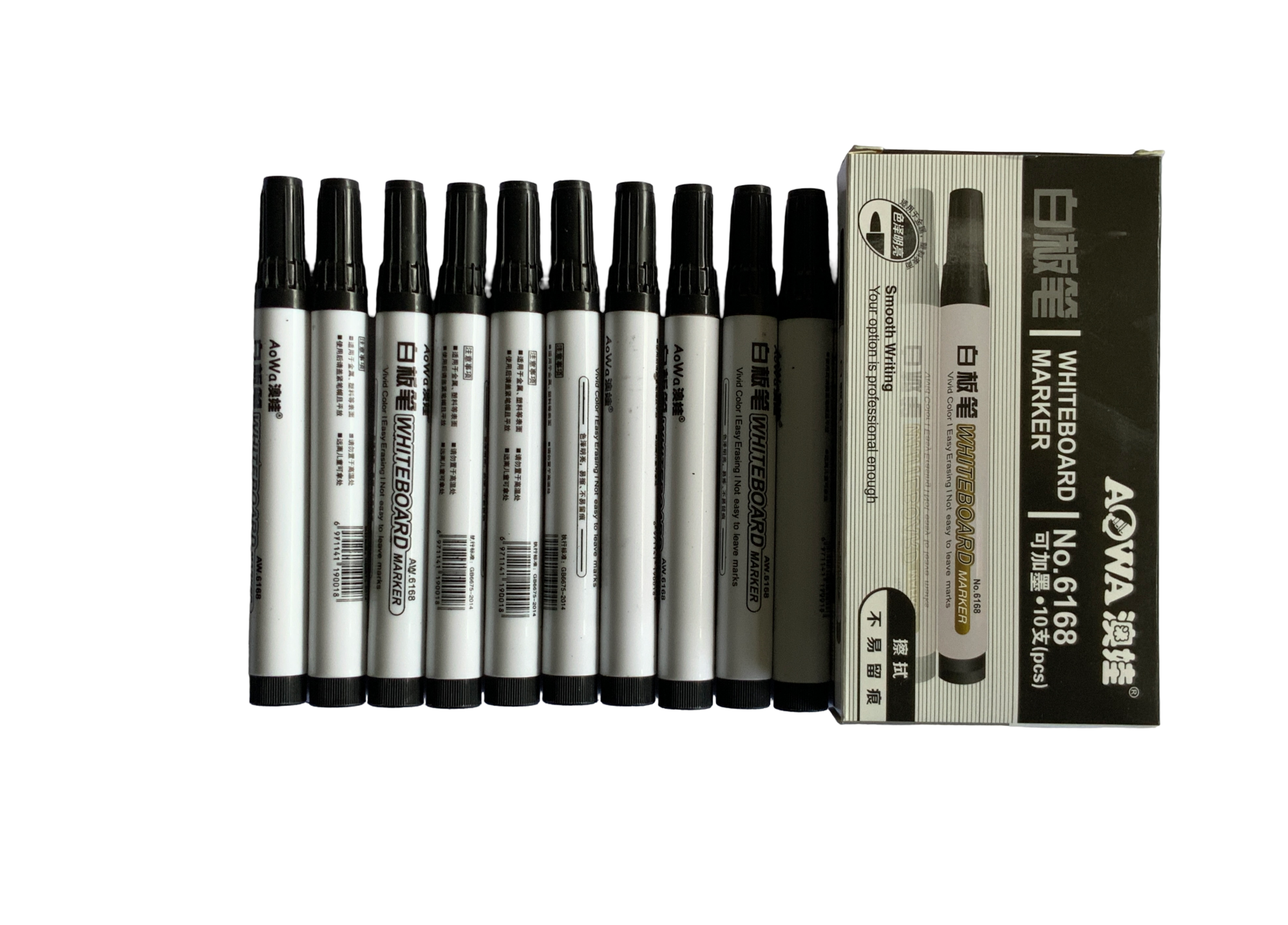 Aowa 6168 Whiteboard Marker Pen (Box of 10)  Dry Erase Marker Set  Refillable Whiteboard Markers Office & School Whiteboard Markers  (Red/Blue/Black)