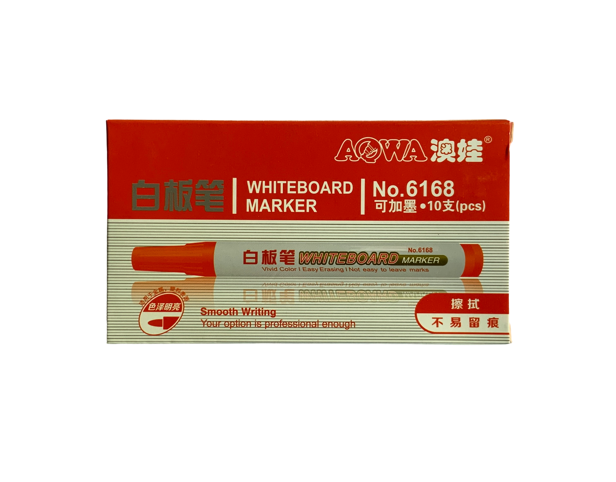 Aowa 6168 Whiteboard Marker Pen (Box of 10)  Dry Erase Marker Set  Refillable Whiteboard Markers Office & School Whiteboard Markers  (Red/Blue/Black)