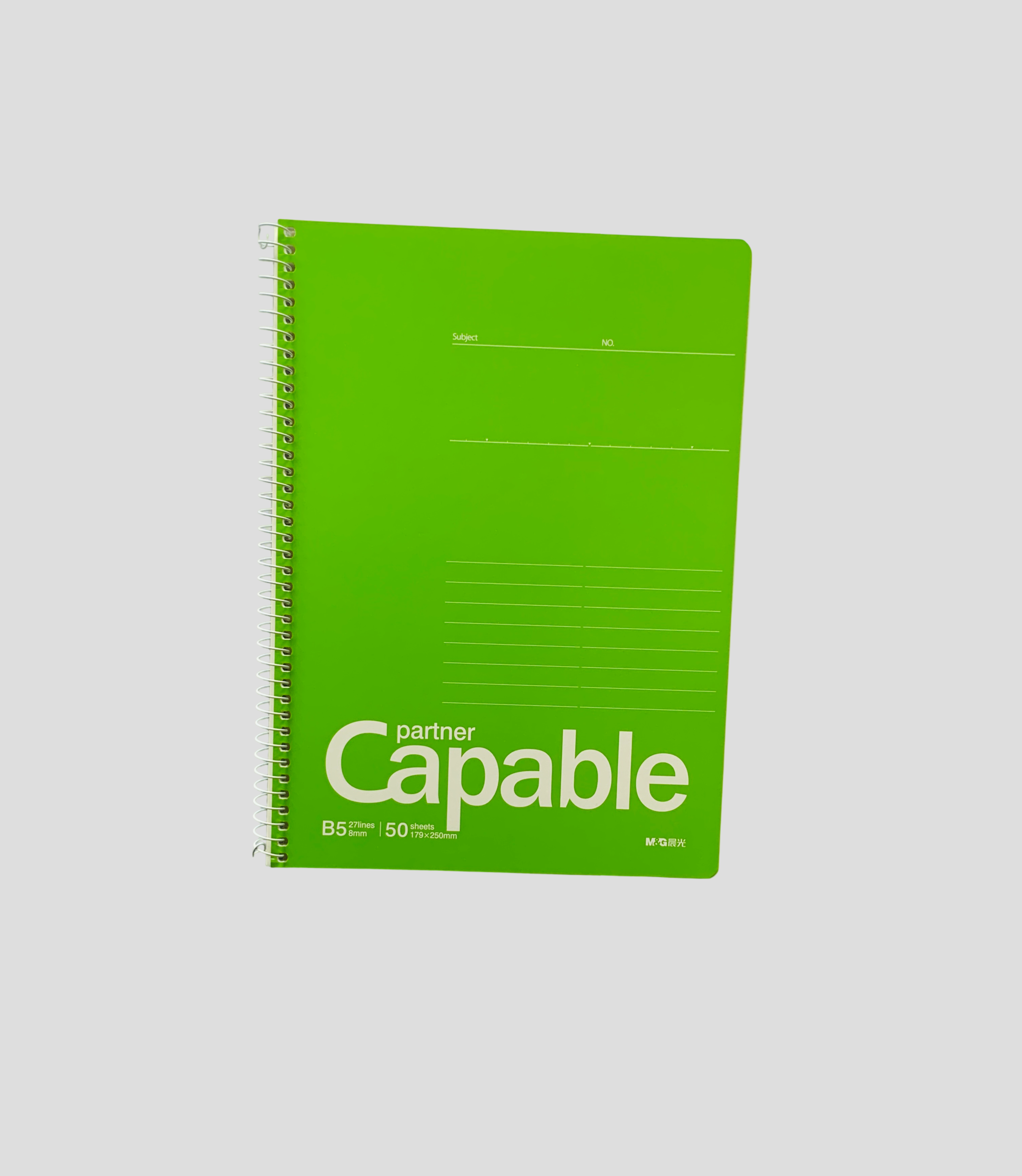 100 pages B5 notebook, spiral notebook, Partner Capable, lined notebook, minimalist design, school supplies, office supplies, colored NOTEPAD