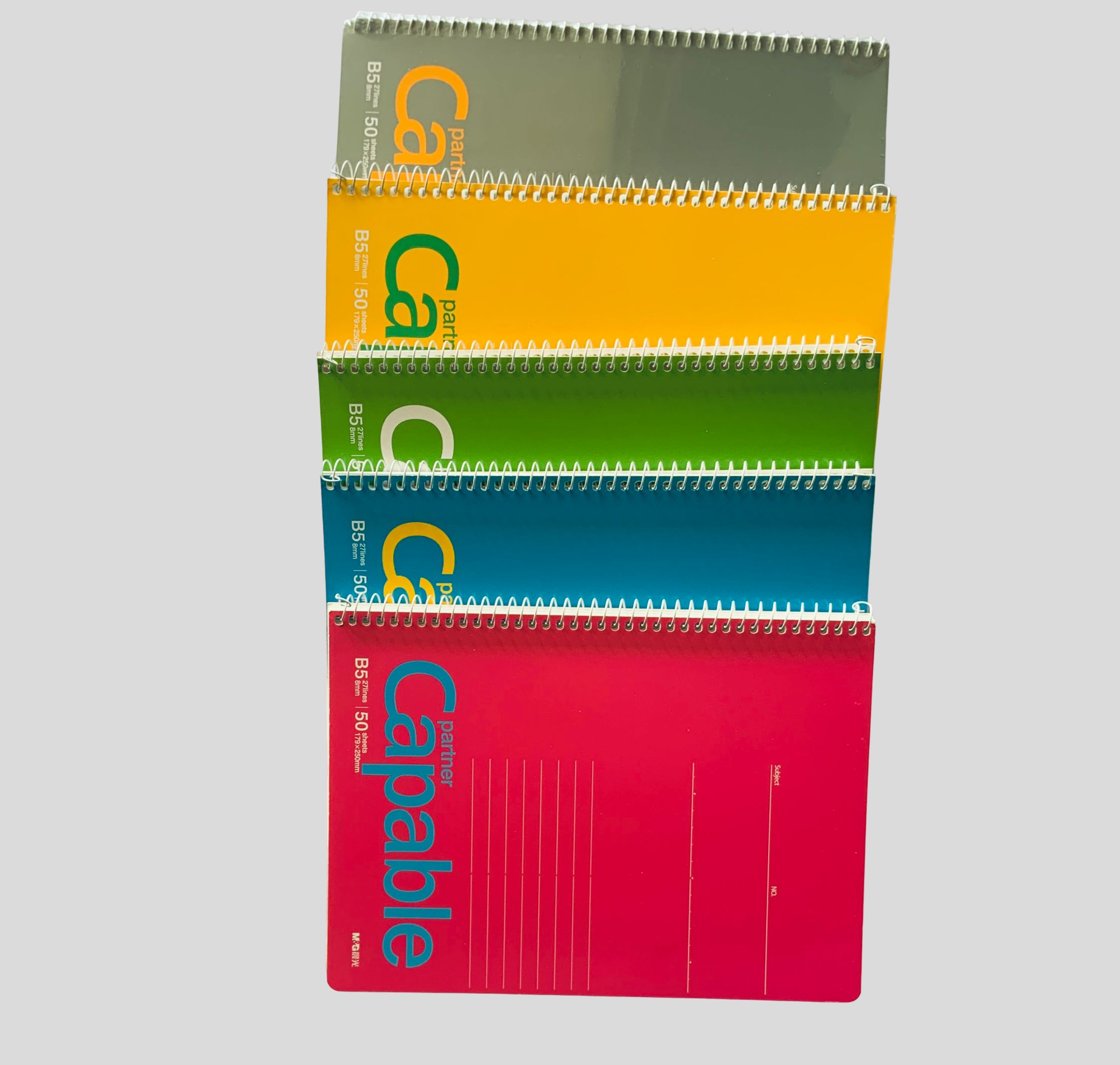 100 pages B5 notebook, spiral notebook, Partner Capable, lined notebook, minimalist design, school supplies, office supplies, colored NOTEPAD
