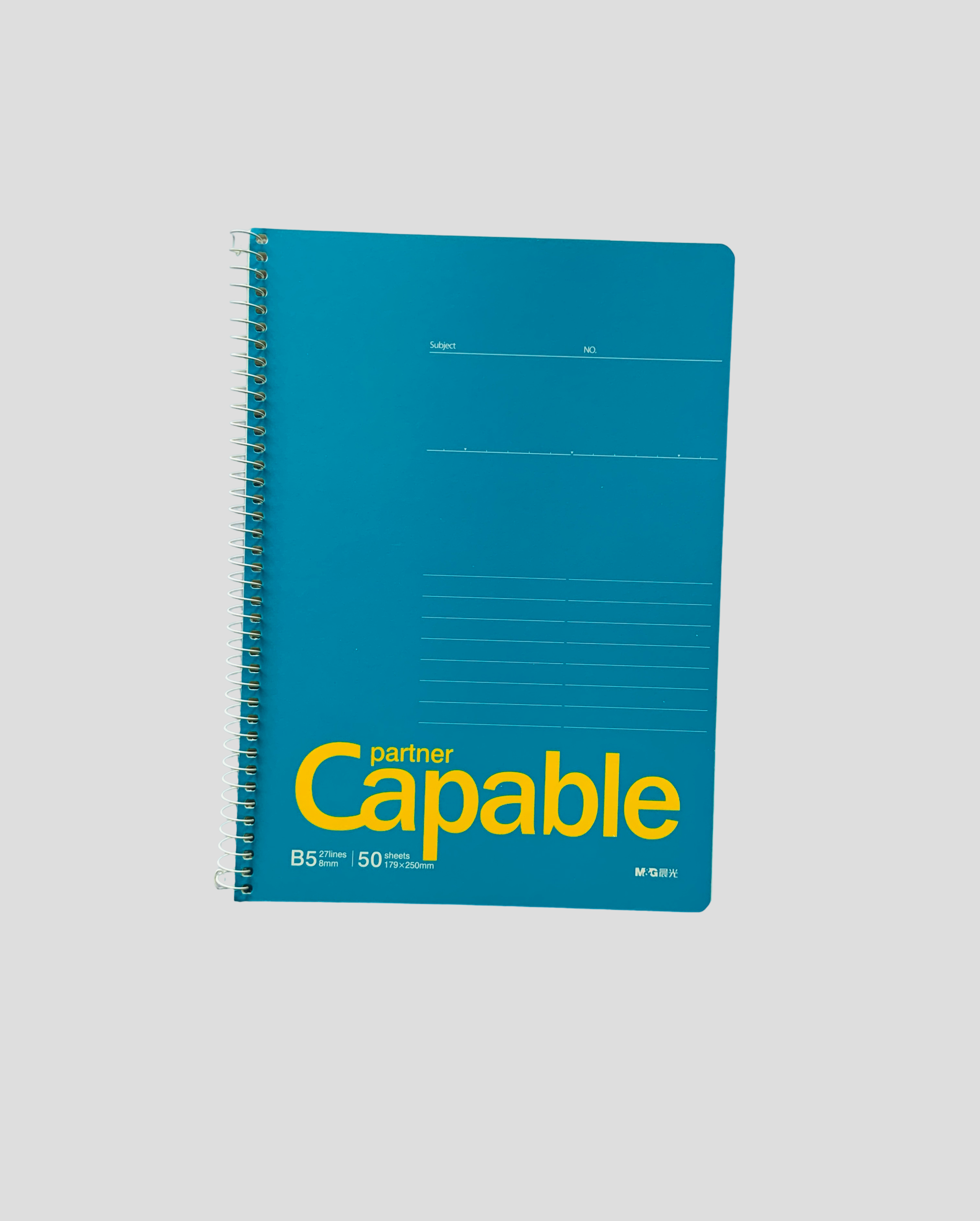 100 pages B5 notebook, spiral notebook, Partner Capable, lined notebook, minimalist design, school supplies, office supplies, colored NOTEPAD