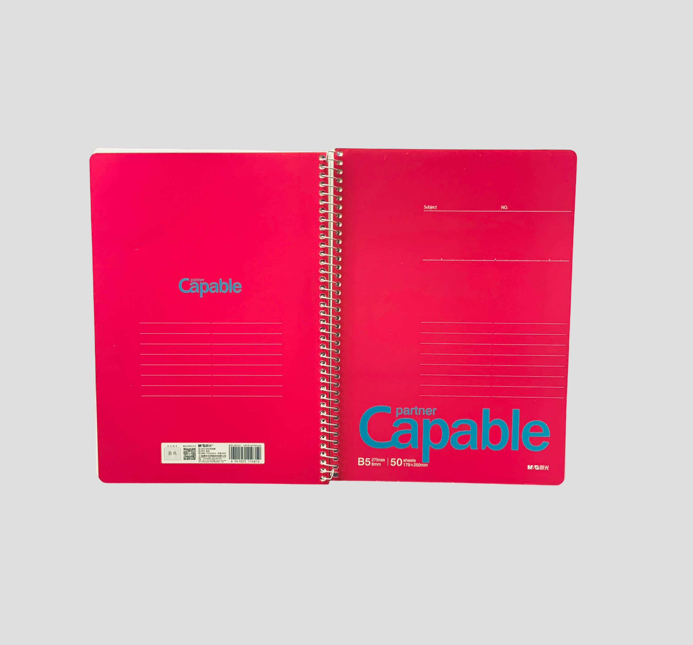 100 pages B5 notebook, spiral notebook, Partner Capable, lined notebook, minimalist design, school supplies, office supplies, colored NOTEPAD
