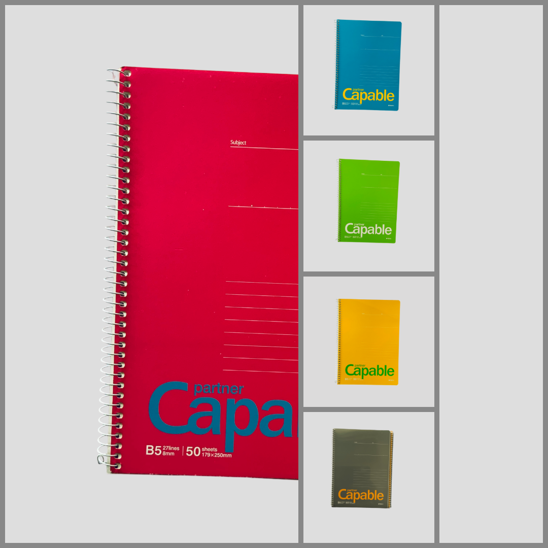 100 pages B5 notebook, spiral notebook, Partner Capable, lined notebook, minimalist design, school supplies, office supplies, colored NOTEPAD