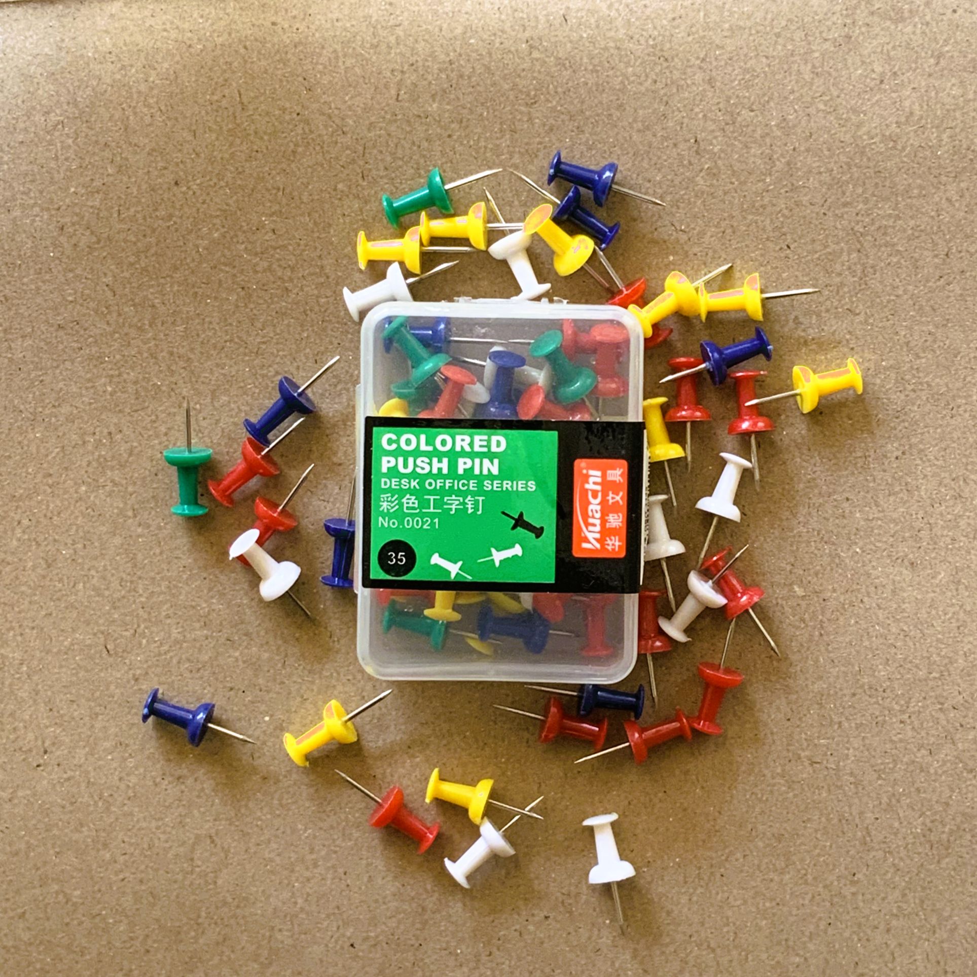 35pcs Multi-Color Push Pins  Colored Push Pins Set Thumb Tacks/Map Pins 35 Pack  Multi-Color Notice Board Pins
