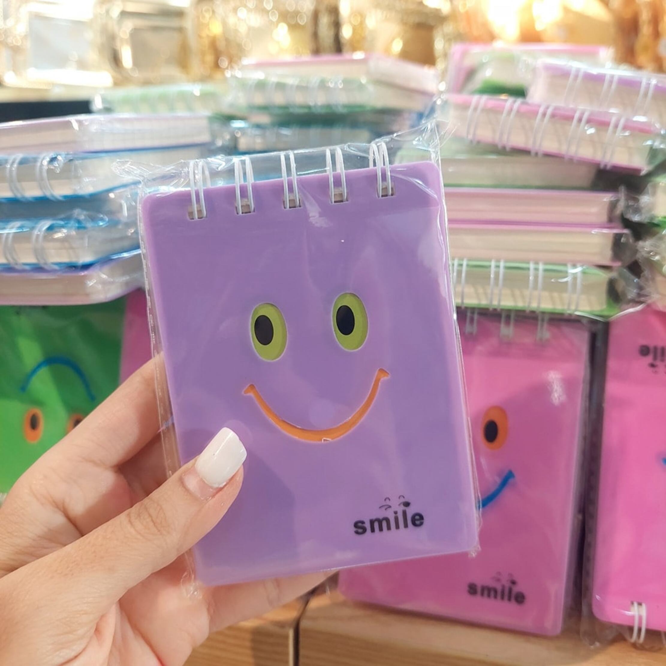 A7 Mini Spiral Smile Notebook  Pocket Smiley Face Notepad  Cute Spiral Memo Pad  Small Lined Spiral Notebook  Smile Face Flip Notepad
