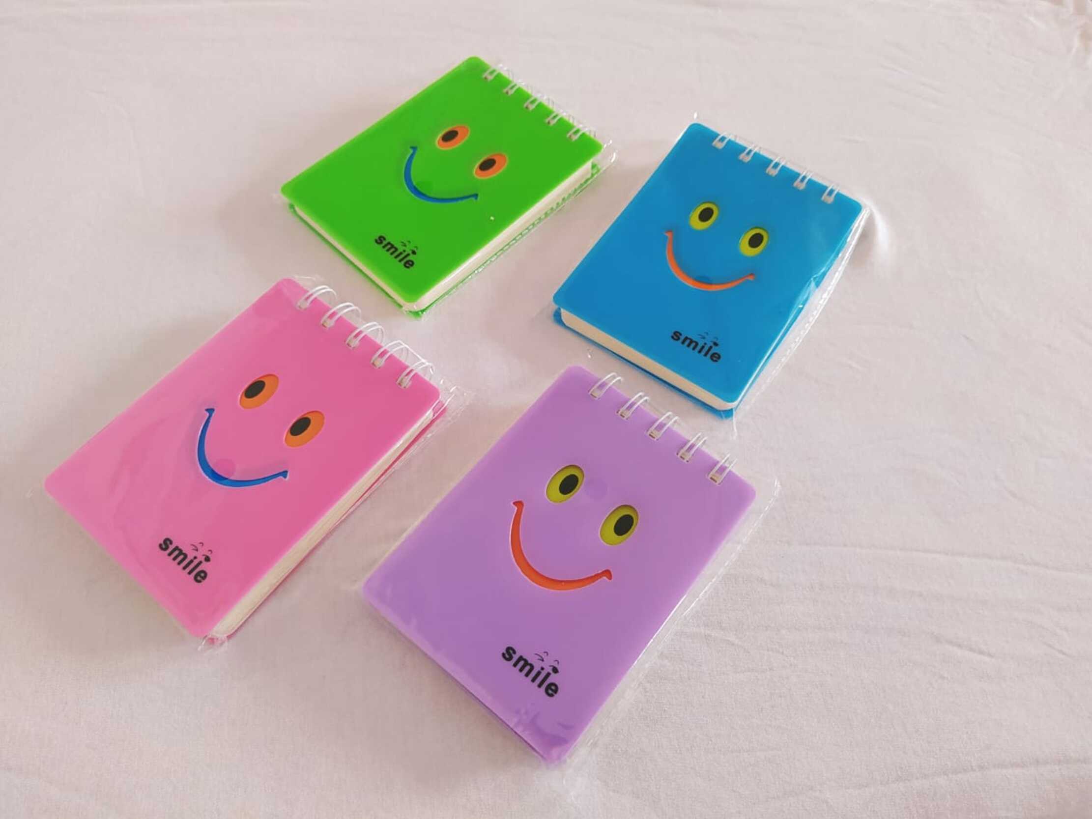 A7 Mini Spiral Smile Notebook  Pocket Smiley Face Notepad  Cute Spiral Memo Pad  Small Lined Spiral Notebook  Smile Face Flip Notepad