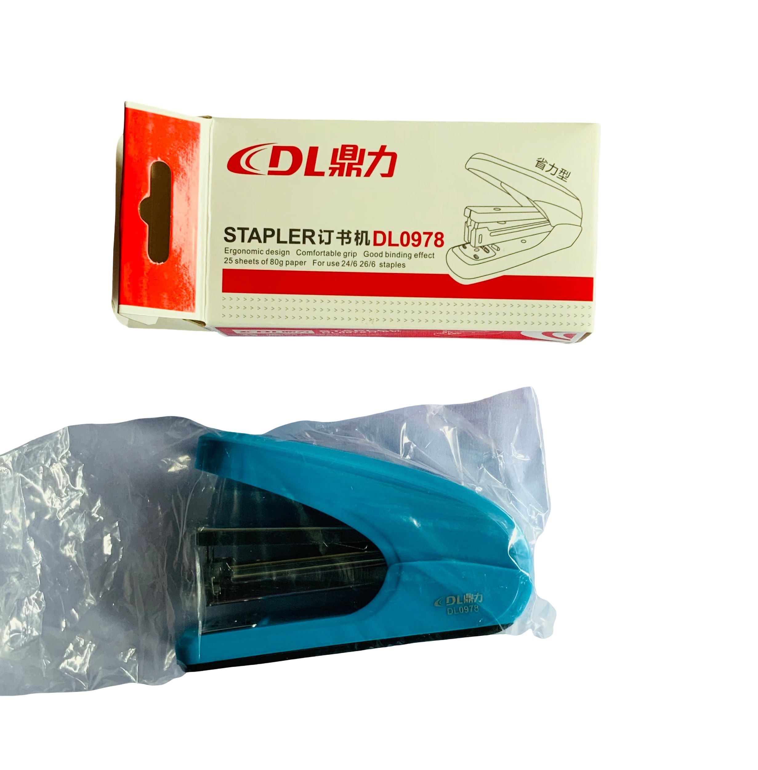 DL Stapler DL0978 Ergonomic Office Stapler 25 Sheets Desktop Stapler Compact Stapler for 24/6 & 26/6 Staples